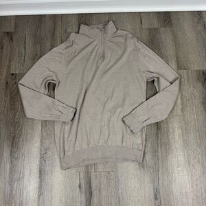 Reiss Merino Wool Half-Zip Funnel Neck Jumper Men’s 2XL Knit Tan XXL Classic